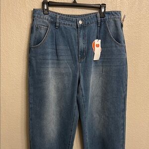 Cider Women Blue Relaxed Fit Jeans Size Extra Large Large (34)